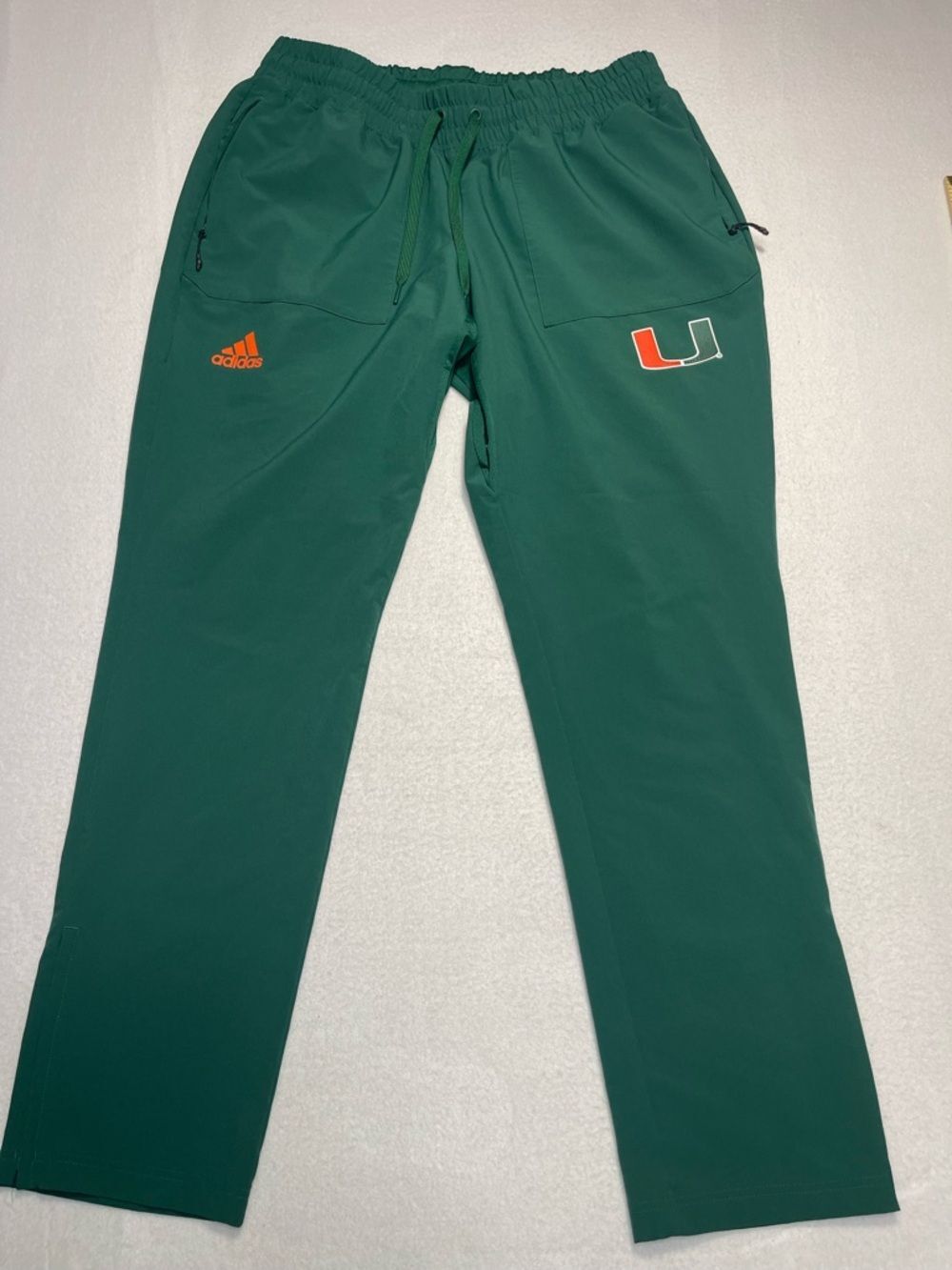 Adidas Miami Hurricanes Green Sideline Training Pants Men’s Large Like New